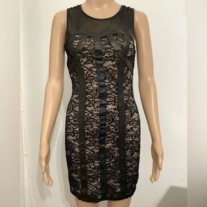 Avec black lace dress with nude slip underneath size M (W711)